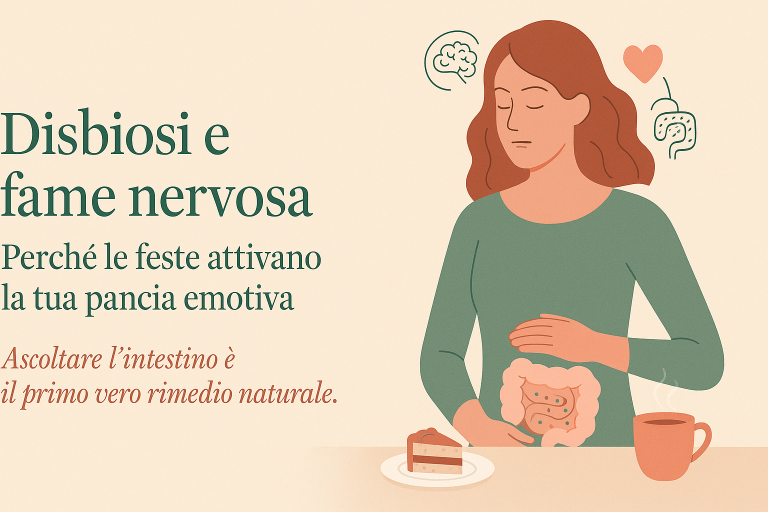 Disbiosi e fame nervosa: perché le feste attivano la “pancia emotiva