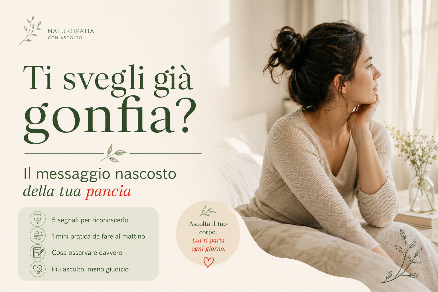 Ti svegli già gonfia? Il messaggio della pancia